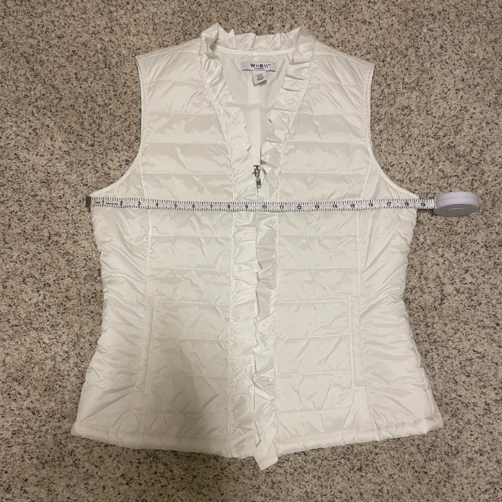 White House Black Market White Puffer Vest Sz Med - Picture 8 of 11